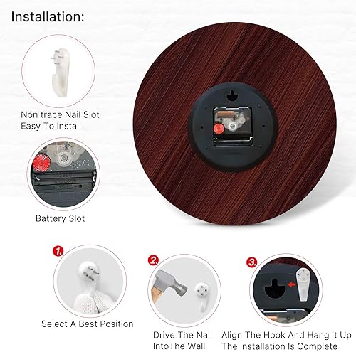 Miniatura 4 de TAHEAT Reloj de pared romántico Lavander, reloj de pared francés morado con amor, decorativo, fácil de leer, para sala de estar, dormitorio, baño,