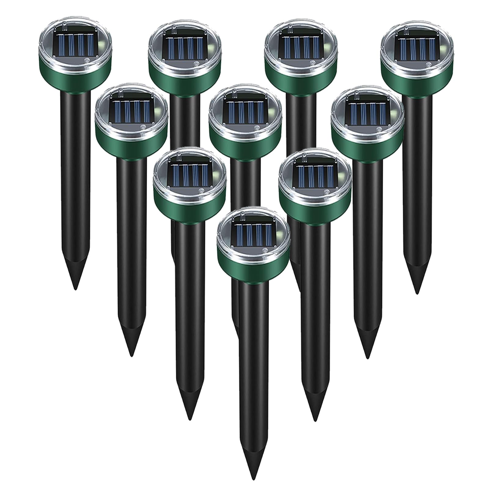 Eichhörnchenabwehr Maulwurfschreck 10 Pack Solarbetriebene Sanke Gopher Hirschvertreiber Jäger Maulwurfschreck Sonic Spikes Repellent Ultraschall Schädlingsbekämpfung Outdoor Halten Maulwürfe aus Hof