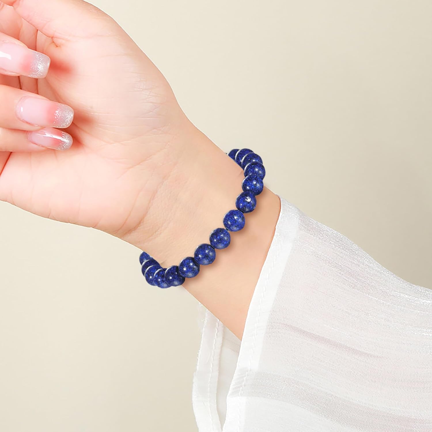 Womens Crystal Beaded Bracelets for Women Men Protective Energy Bracelet Natural Gemstone Bead Bracelet - Image 6