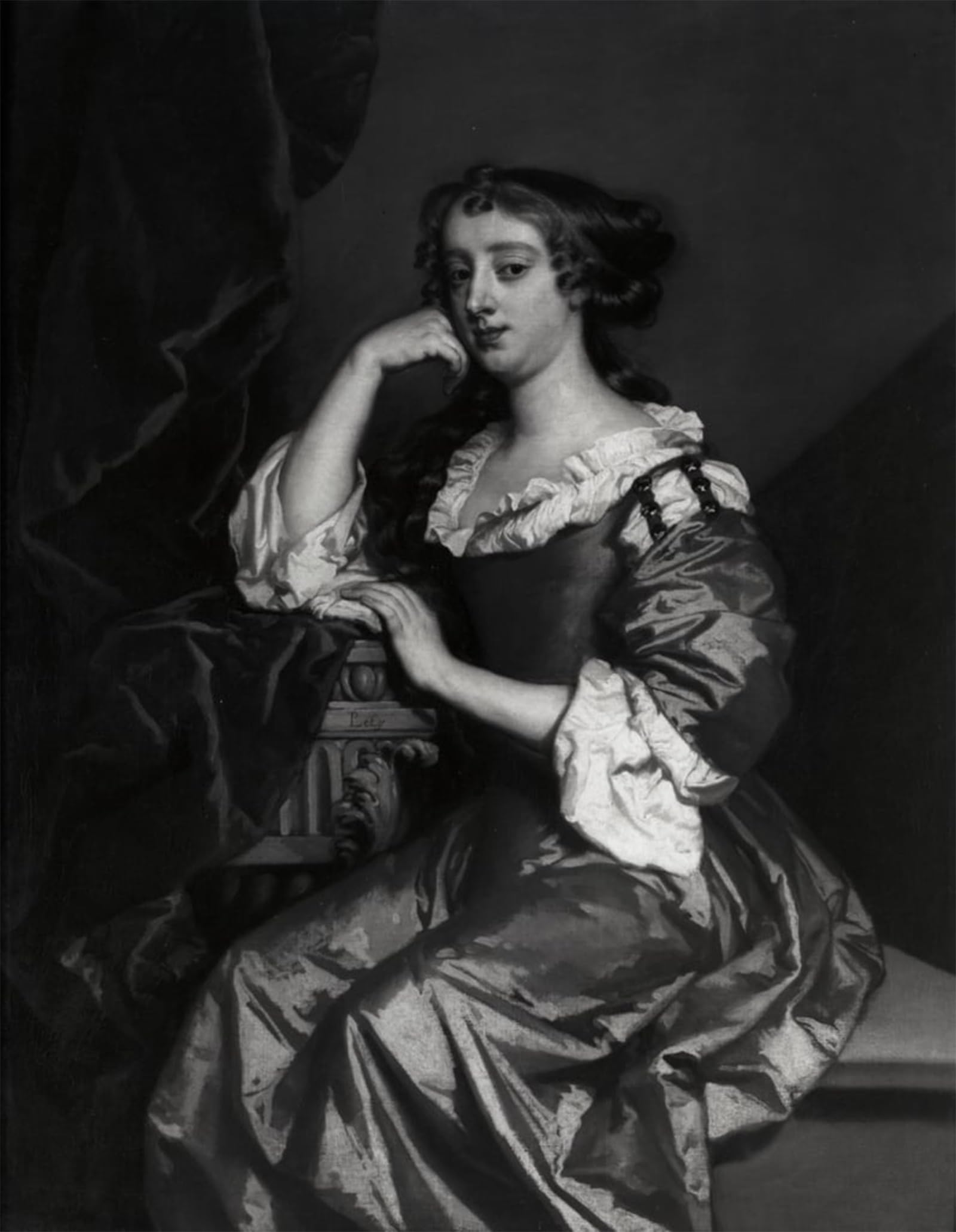 SERENDIPITP Vintage Picture Print on Canvas Wall Art Poster Portrait of Lady Elizabeth Wriothesley Wife of the Th Earl of Northumberlan by Peter Lely Artwork Print Poster for Wall Decor 60x90cm
