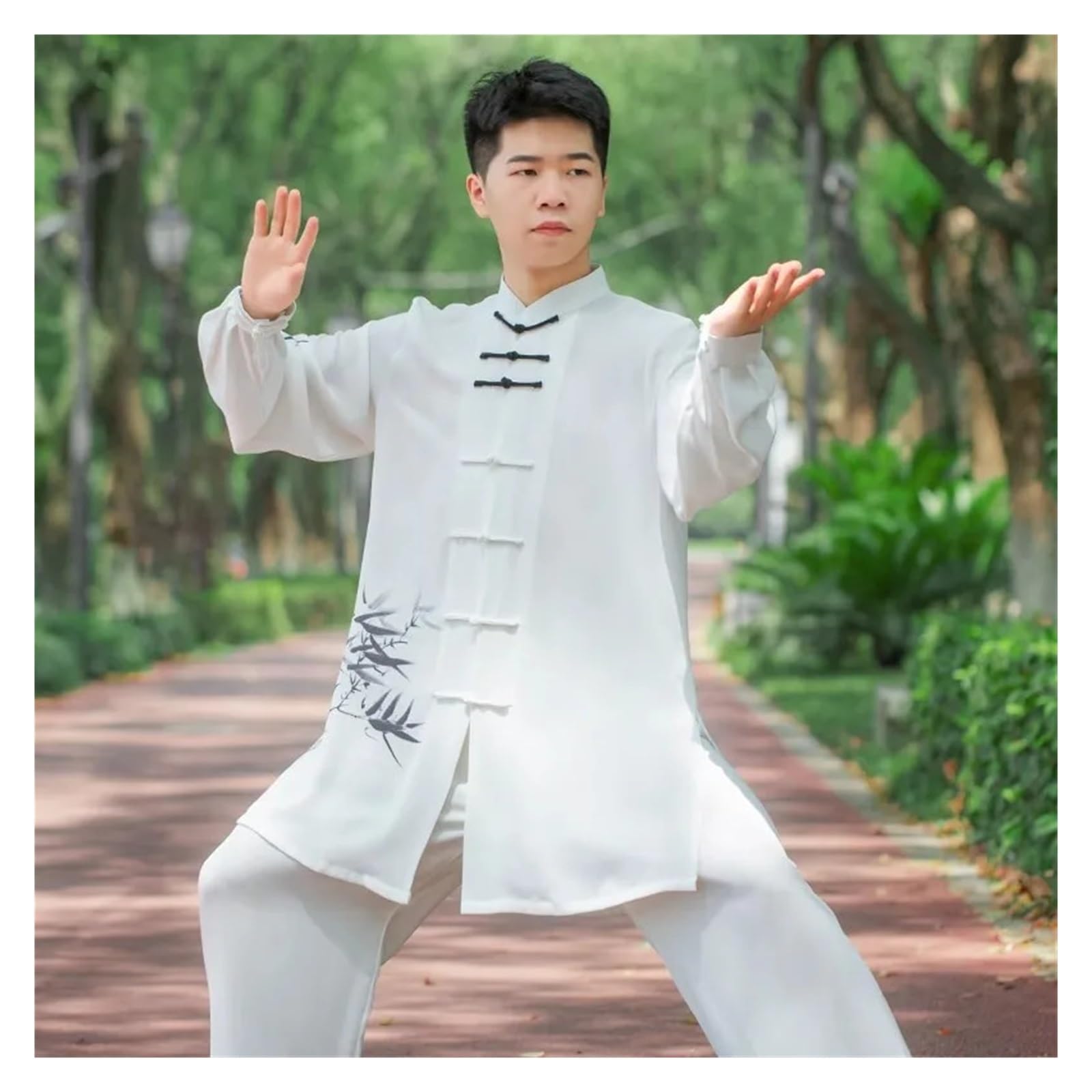 Traje de Tai Chi Color degradado manga larga, traje práctica, conjunto actuación artes marciales