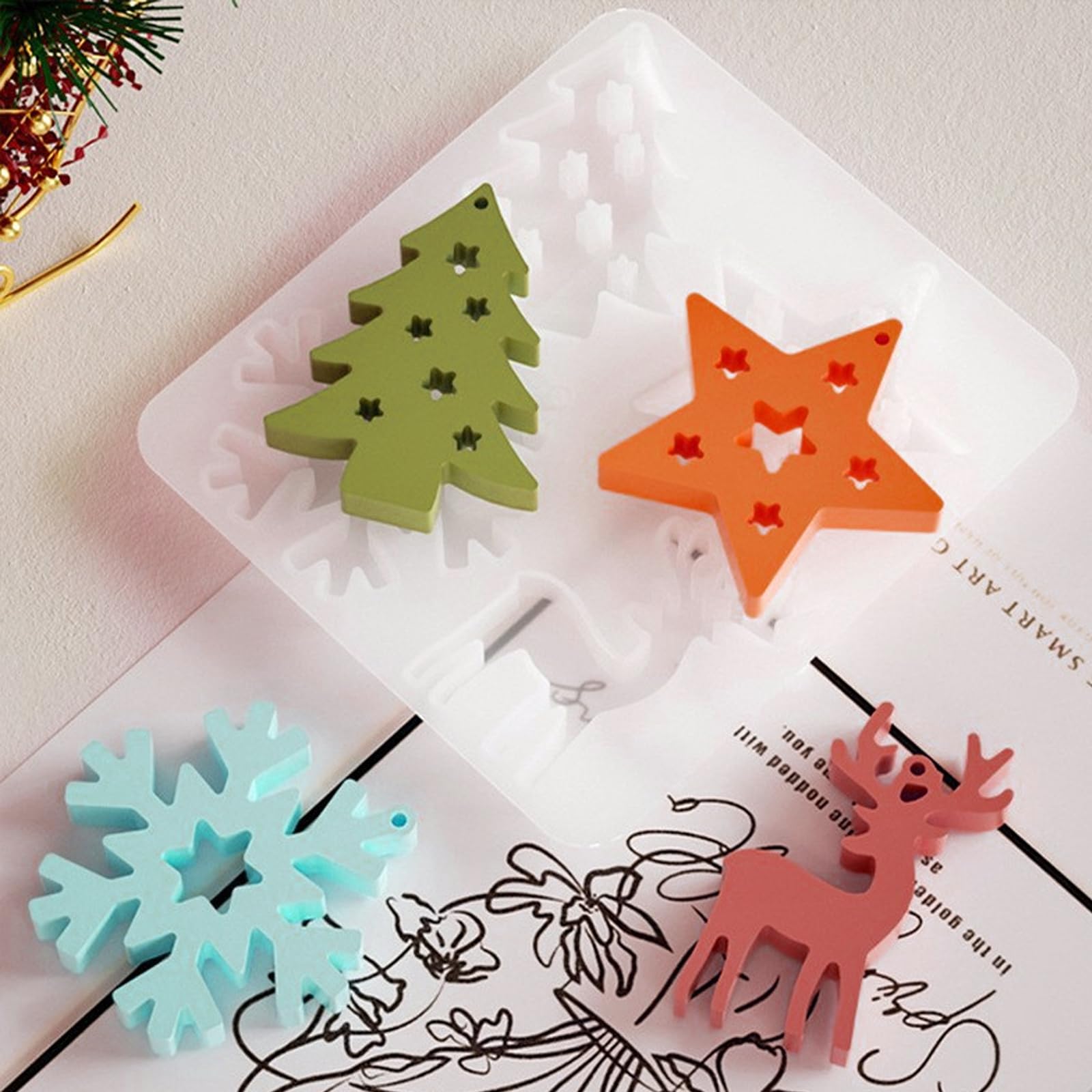 JASFLY 3 Stück Silikonformen Gießformen Weihnacht Produktbild-Vorschau 3