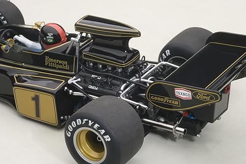 Miniatura 5 de Autoart Lotus 72E 1973 Emerson Fittipaldi #1 con figura de conductor en cabina 1/18 modelo coche
