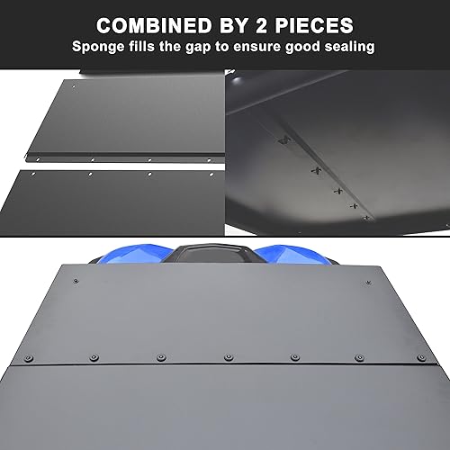 Miniatura 5 de SAUTVS Cubierta de techo duro de aluminio para Kawasaki Teryx KRX 1000 2020-2025, accesorios a prueba de polvo, 2 piezas de visera combinada, fácil