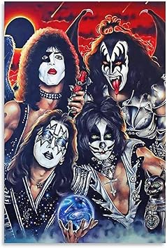 Amazon Co Jp ロックヘビーメタルキスバンド Kiss ピクチャープリントウォールアートポスター絵画キャンバスポスターアートワークギフトアイデアルーム美学24 36inch 60 90cm ホーム キッチン