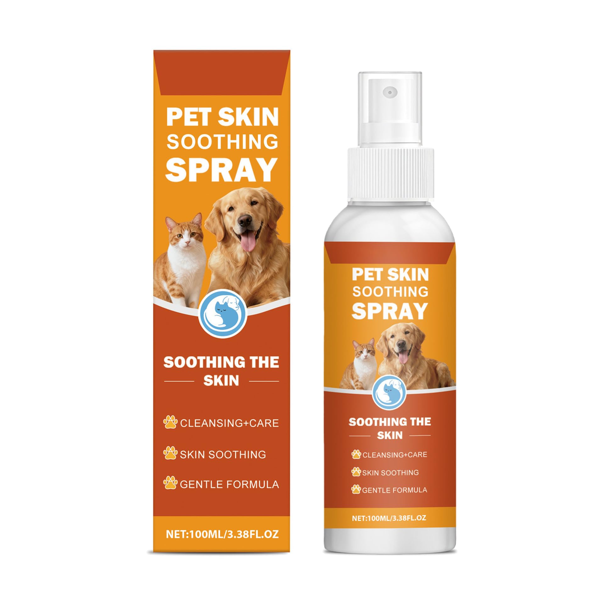 Pet Skin Soothing Spray – Gentle Cleansing & Skin Care, Hydrates & Cleanses, Gentle Formula for Dogs & Cats, Easy Spray‑On Daily Care (1pc)