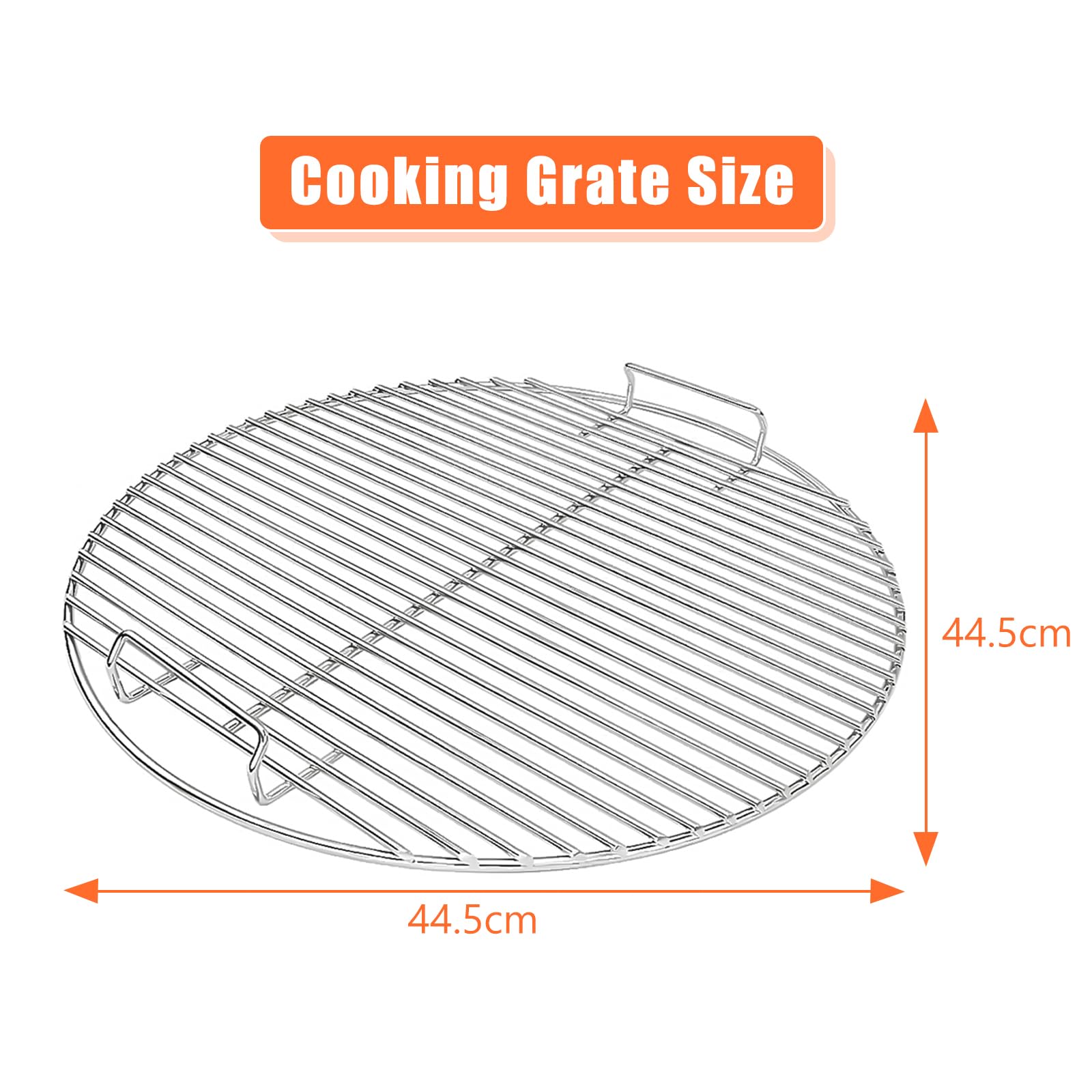 Denmay 7432 7440 Grille de Cuisson et Grille à Charbon pour Grils à Charbon Weber 47 cm, Weber One-Touch, Bar-B-Kettle, Smokey Mountain Cooker Smoker, Jumbo Joe, Original Kettle, avec 1 Thermomètre