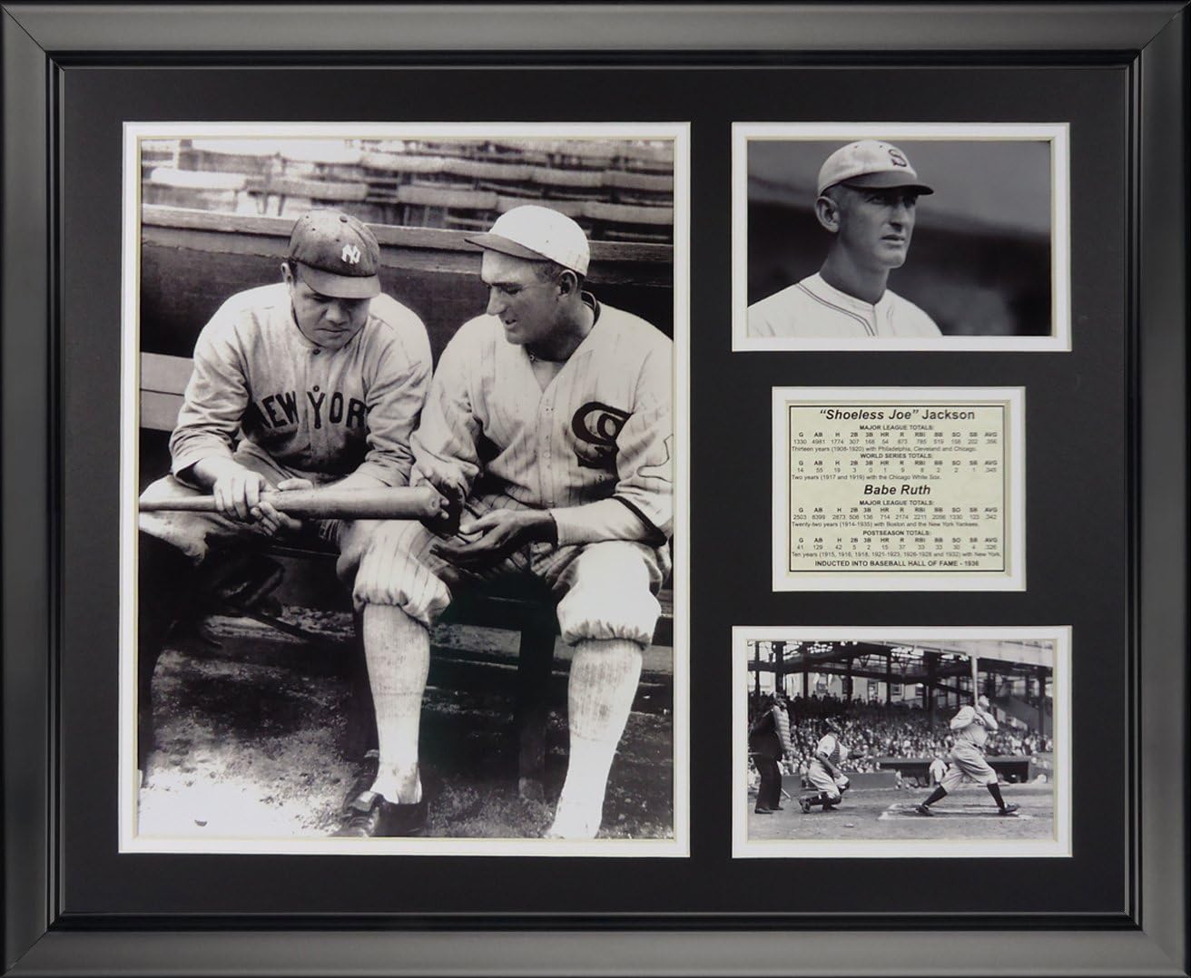Legends Never Die Shoeless Joe Jackson & Babe Ruth Framed Photo Collage, 16" x 20"