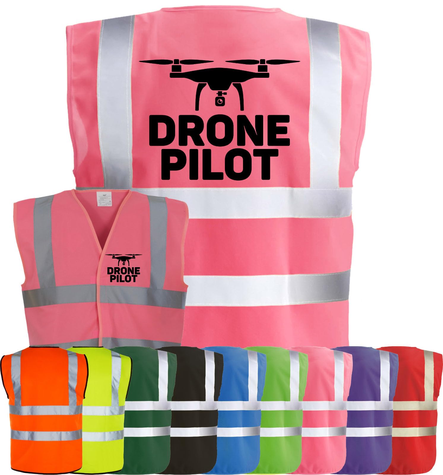 Corporate Togs DRONE PILOT OPERATOR Quadcopter UAV Hi-Vis Vest - High Visibility Safety Waistcoat, Fastening and Fully EN471 Health & Safety Compliant Waistcoat | Safety Apparel โ image 1
