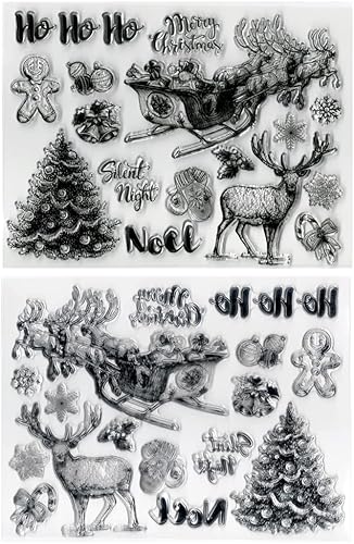 Miniatura 3 de Sellos de Navidad para hacer tarjetas, sellos transparentes, sello de feliz Navidad, para hacer tarjetas de Navidad, sellos de goma, sello de árbol