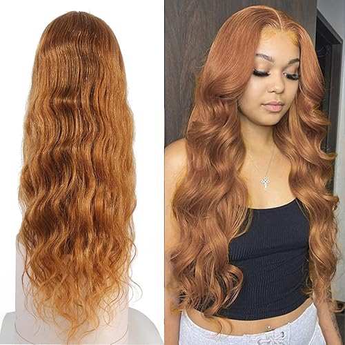 Miz Barn Pelucas de cabello humano ondulado con encaje frontal, nudos blanqueados previamente despuntados con abuelitos, sin pegamento, 13 × 4,