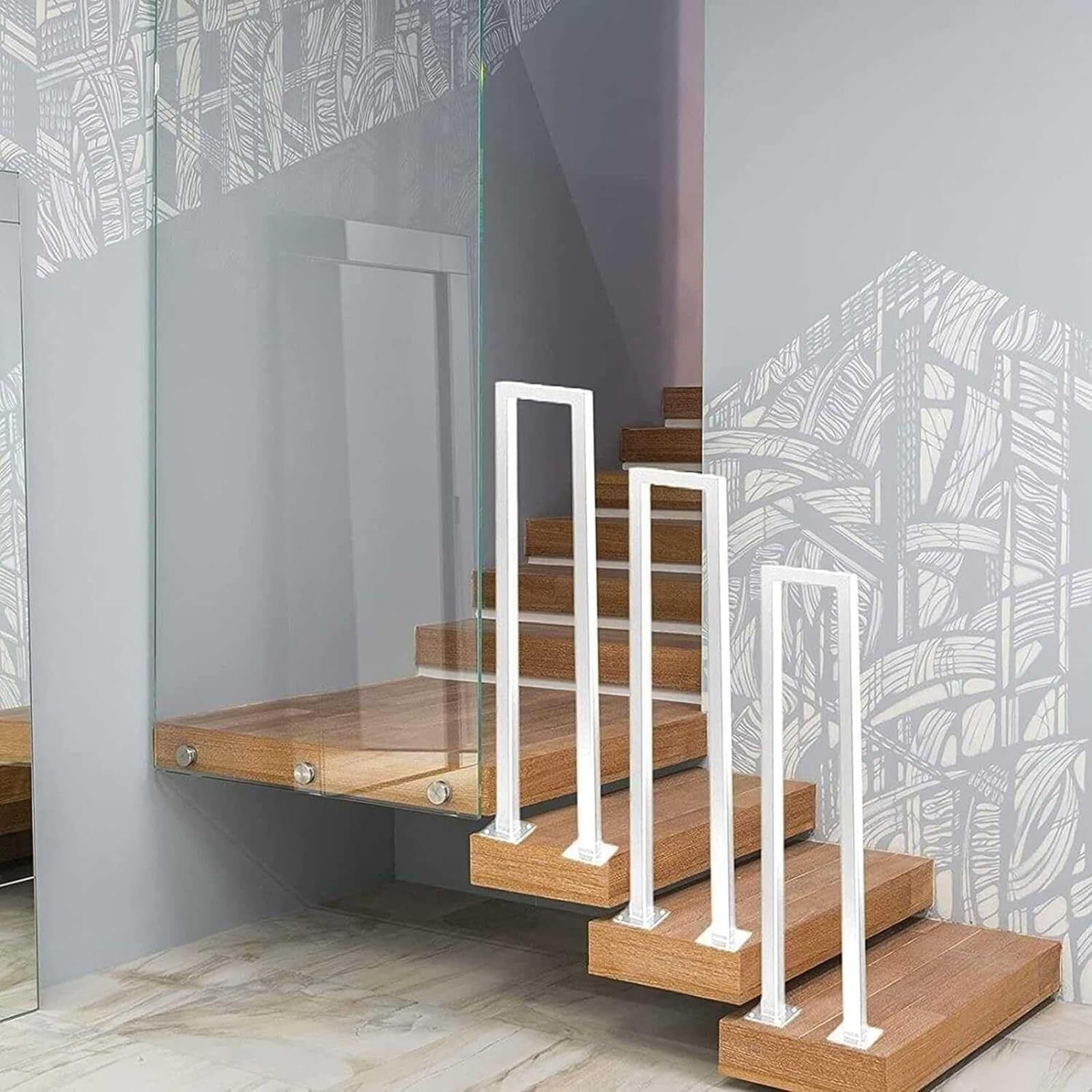 Stair Railing Indoor, U -Shaped Railing for Stairs, Hand Rails for Outdoor Steps, Non-Slip Safety Guardrail Railing for Elderly, Children, Kindergarten, Indoor Home, Outdoor Garden, Corridor, Loft
