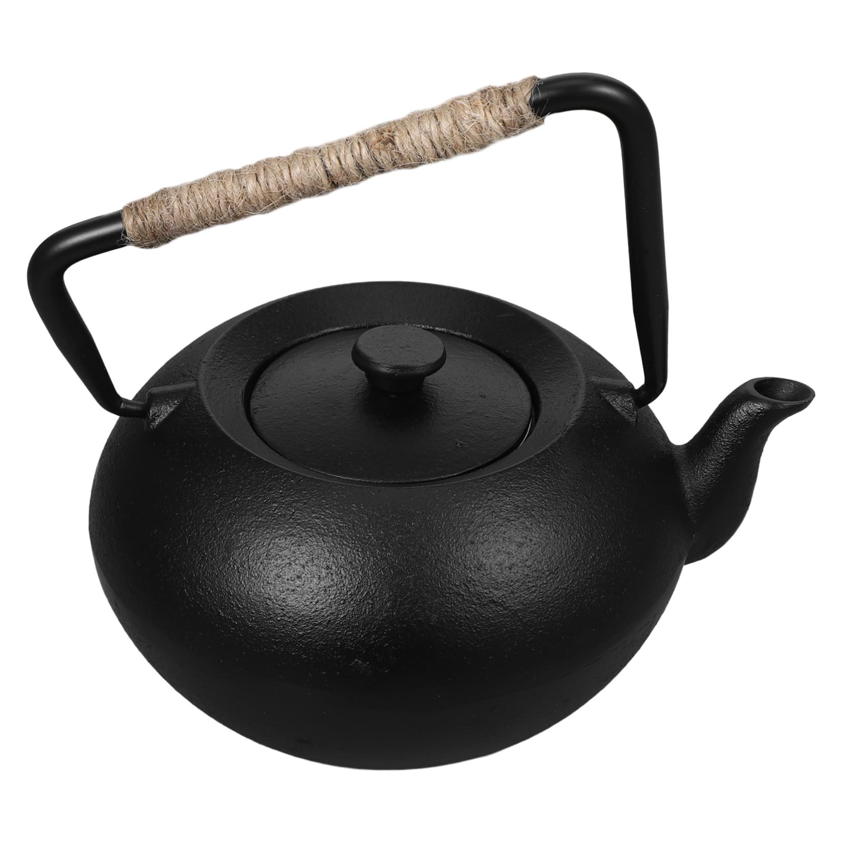 Teiera in Ghisa Giapponese 600ml Nera con Infusore | Filtro Tè e Manico Inclusi, per Foglie Sfuse, Uso Casa e Picnic, Capacità 600ml