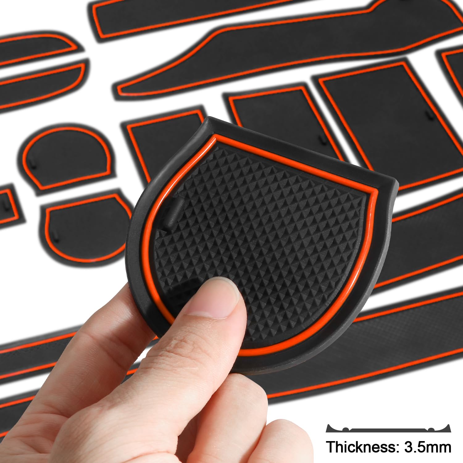 Auovo Anti Dust Mats For Subaru Forester Accessories 2019 2020 2021 2022 2023 2024 Interior Custom Cup Holder Insert Liner Coaster Center Console Door Pads(17pcs) (Orange