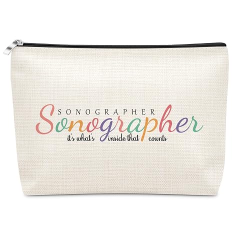 Sazuwu Sonographer Gifts For Women Makeup Bag Gift for Ultrasound Technician Sonography Diagnostic Maternity Doctor Nurse Sonography Radiology