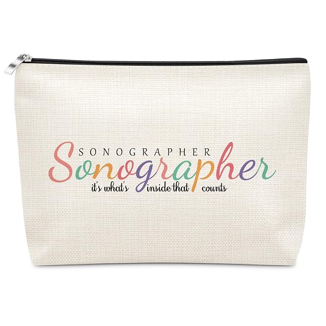 Sazuwu Sonographer Gifts For Women Makeup Bag Gift for Ultrasound Technician Sonography Diagnostic Maternity Doctor Nurse Sonography Radiology
