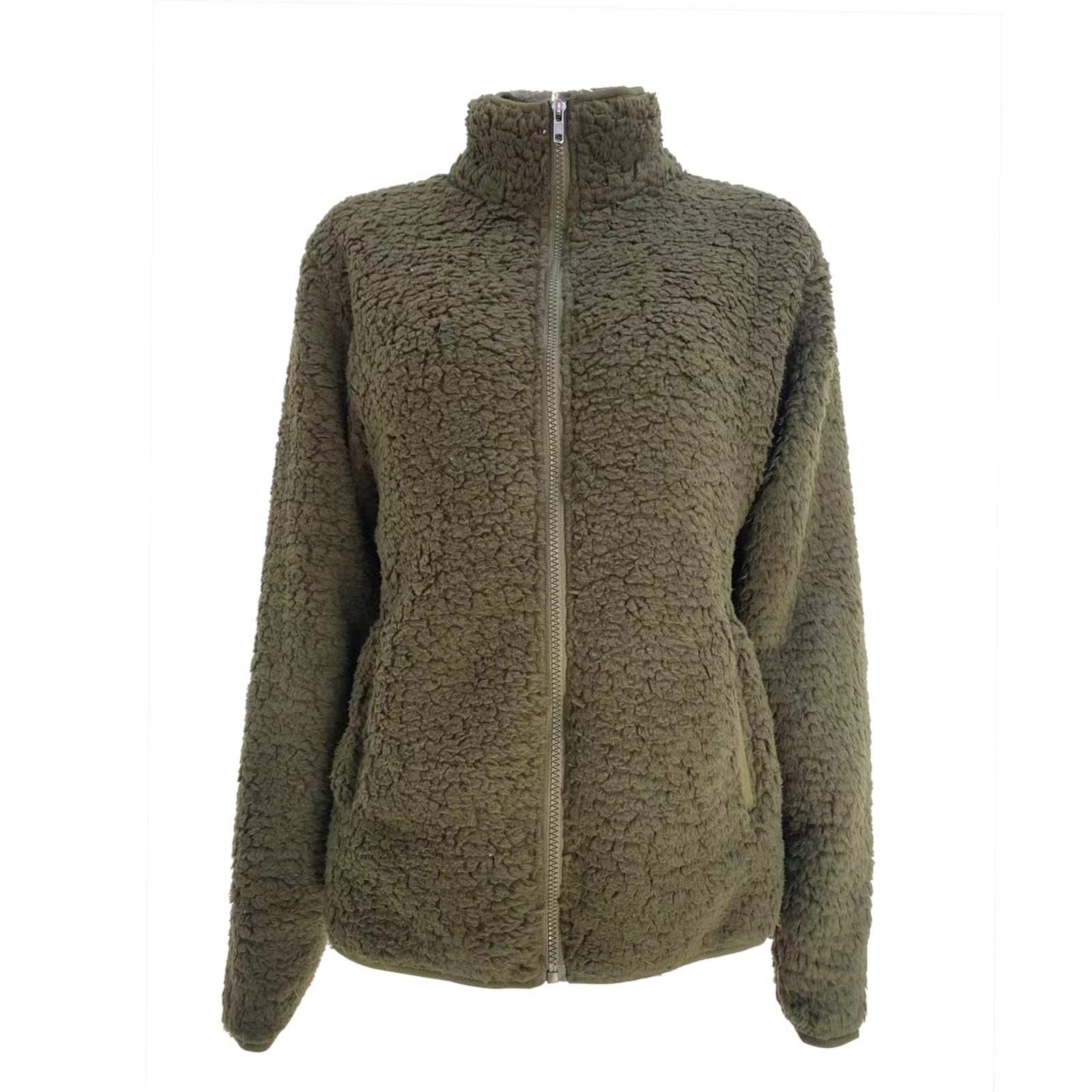 Generisch Outdoor Fleecejacken FüR Damen Casual Langarm Zipper Daunenmantel