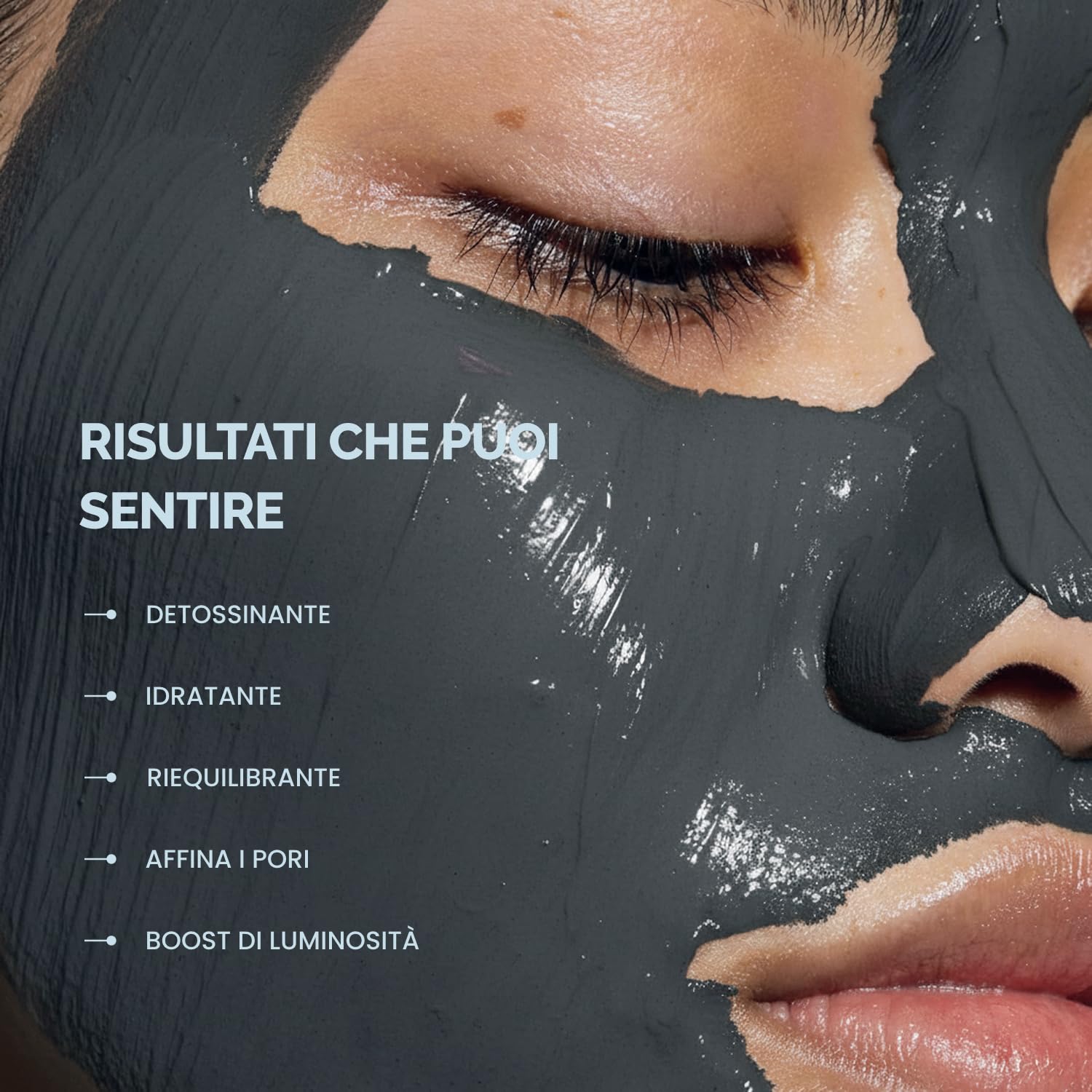PLANTIFIQUE Maschera Viso Coreana Argilla Vulcanica e Fango Mar Morto – Maschera Viso Corpo con Carbone, Acido Ialuronico, Olio Jojoba, Burro Karité – Purifica, Affina Pori, Idrata e Calma – 110 g