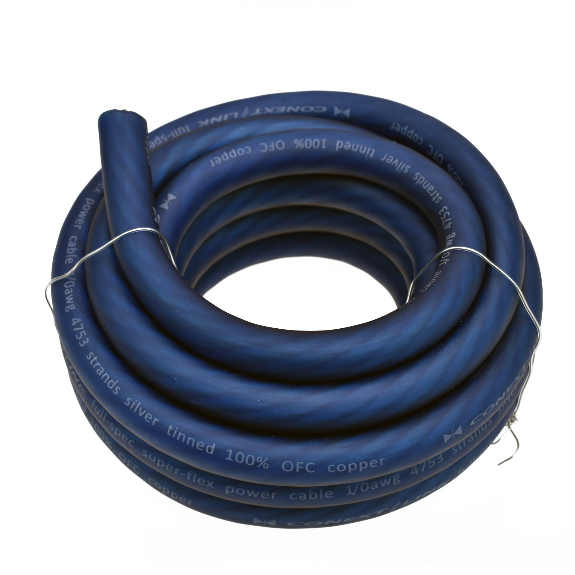 Conext Link 15 FT 1/0 AWG 0 GA Full Gauge Battery Power Cable Ground Wire Frost Blue OFC Copper