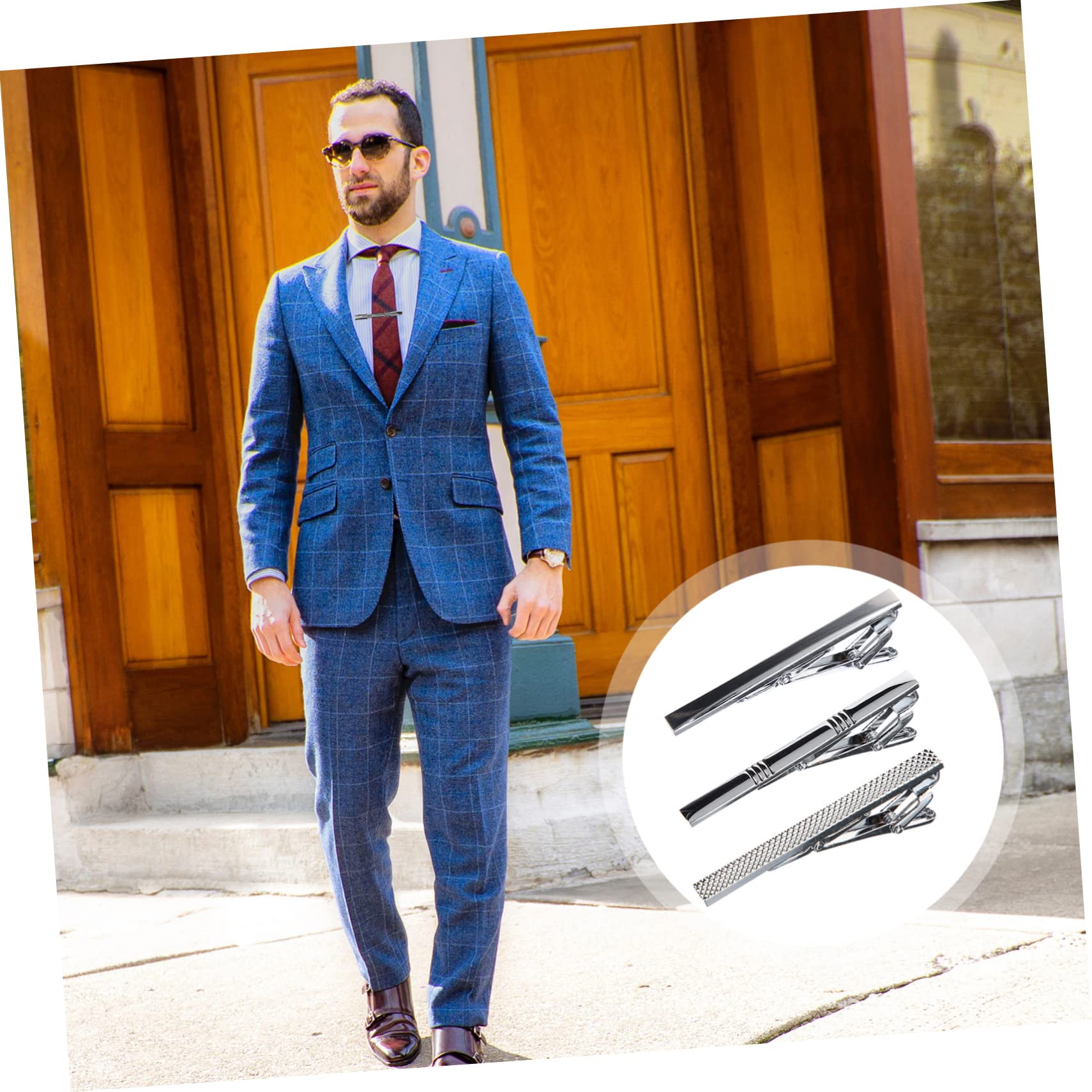 FOMIYES 9pezzi Fermacravatta Eleganti Per Uomini Di Accessori Per Cravatte Per Matrimonio e Affari Per Compleanni e Feste