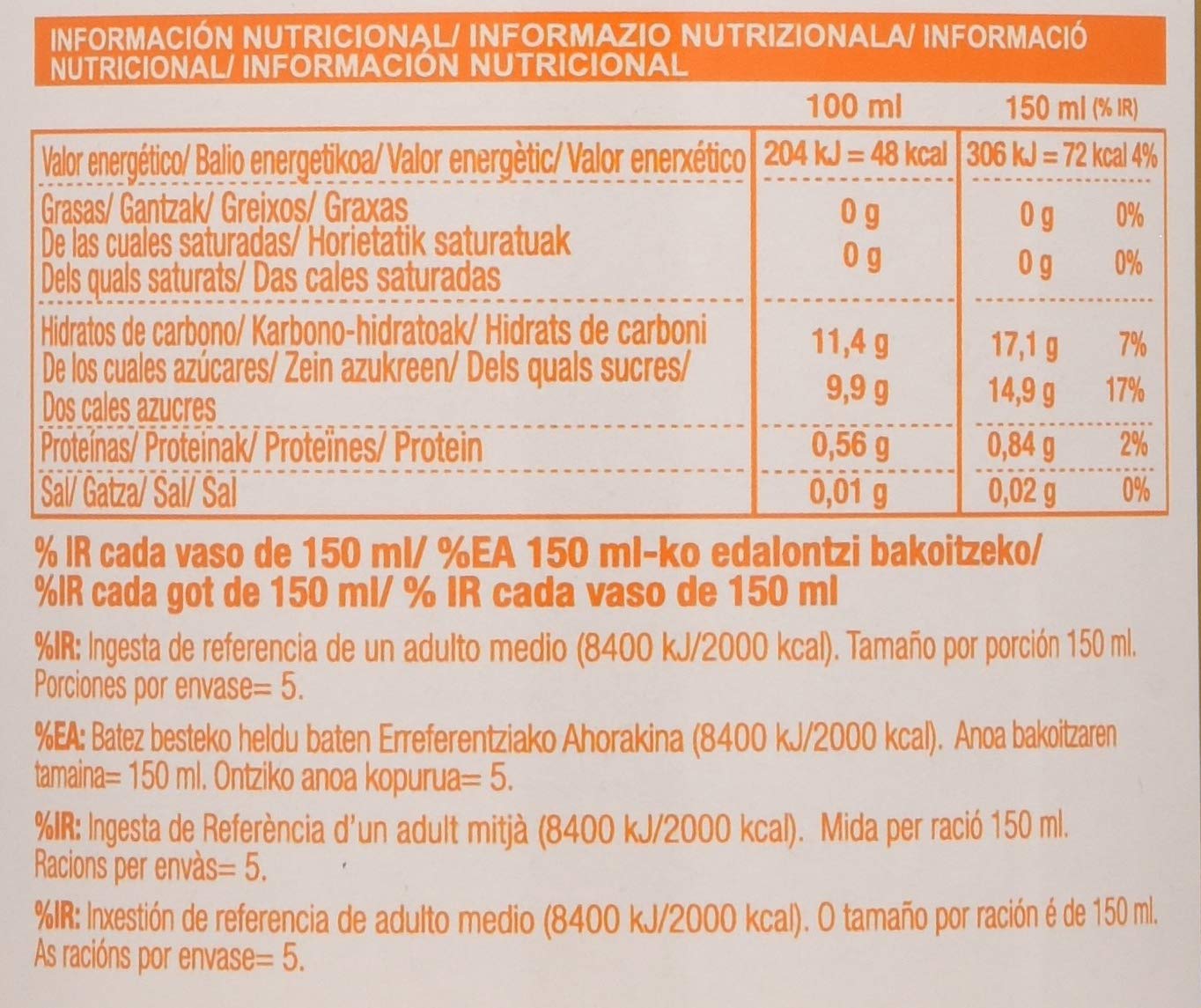 Ekolo Zumo De Naranja Ecológico, 100% Exprimido, 6 Botellas * 750Ml 4500 ml