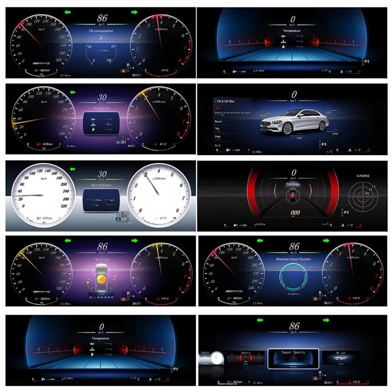 Cyfrowy miernik Do E-coupe W207 C207 NTG4.0 Wyświetlacz Head Up | 2010-2014 Panel LCD Prędkościomierz Deska Rozdzielcza Licznik Kilometrów 12.3 ''cyfrowy