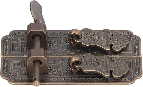 Miniatura 4 de FTVOGUE Tirador de puerta chino, latón antiguo tira de gabinete placa frontal retro auspicioso patrón de murciélago manijas decorativas de gabinete