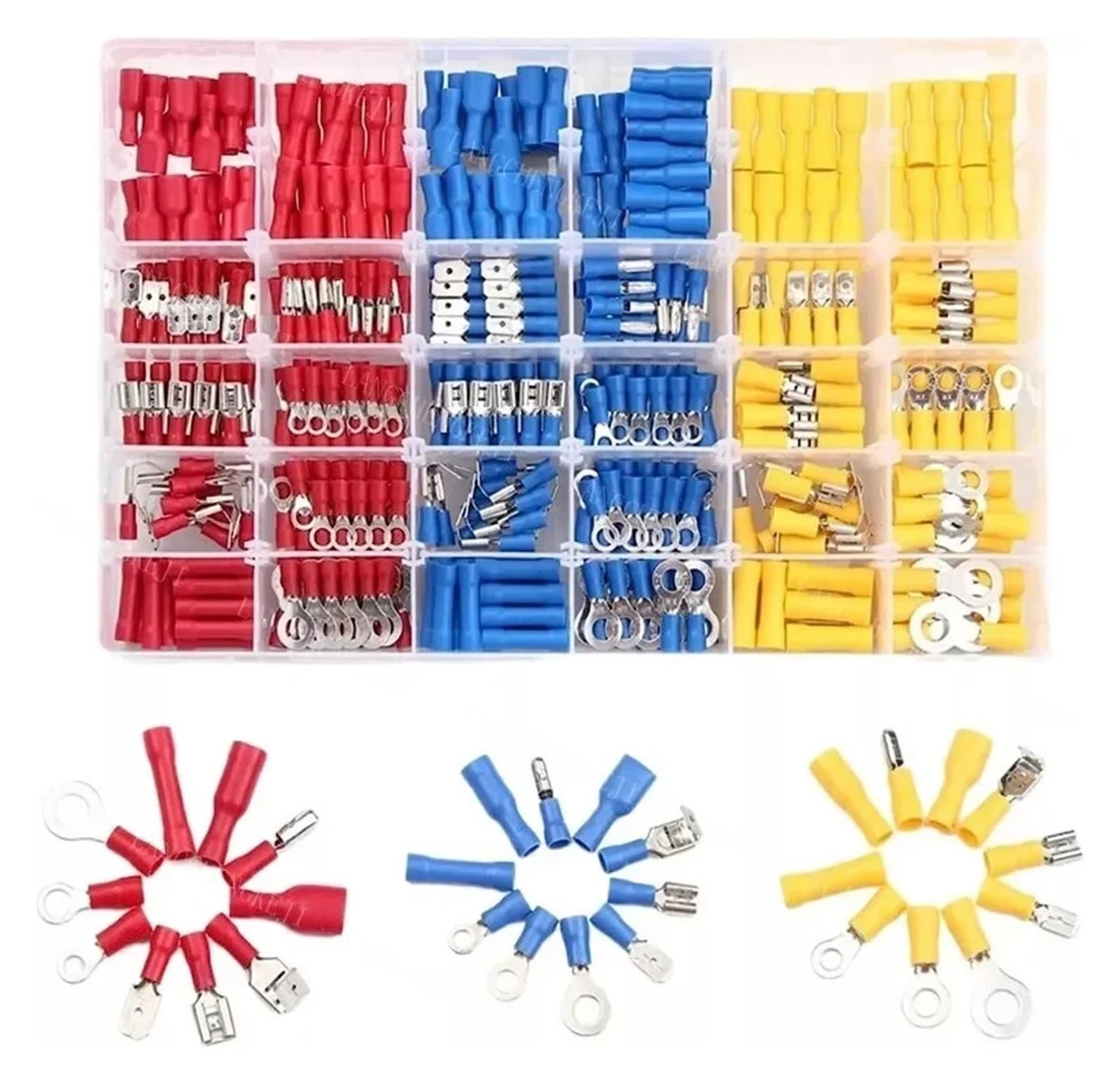 VWWJCCRO 480PCS Insulated Cable Connector Electrical Wire Crimp Spade Butt Ring Fork Set Ring Lugs Rolled Terminals Assorted Kit