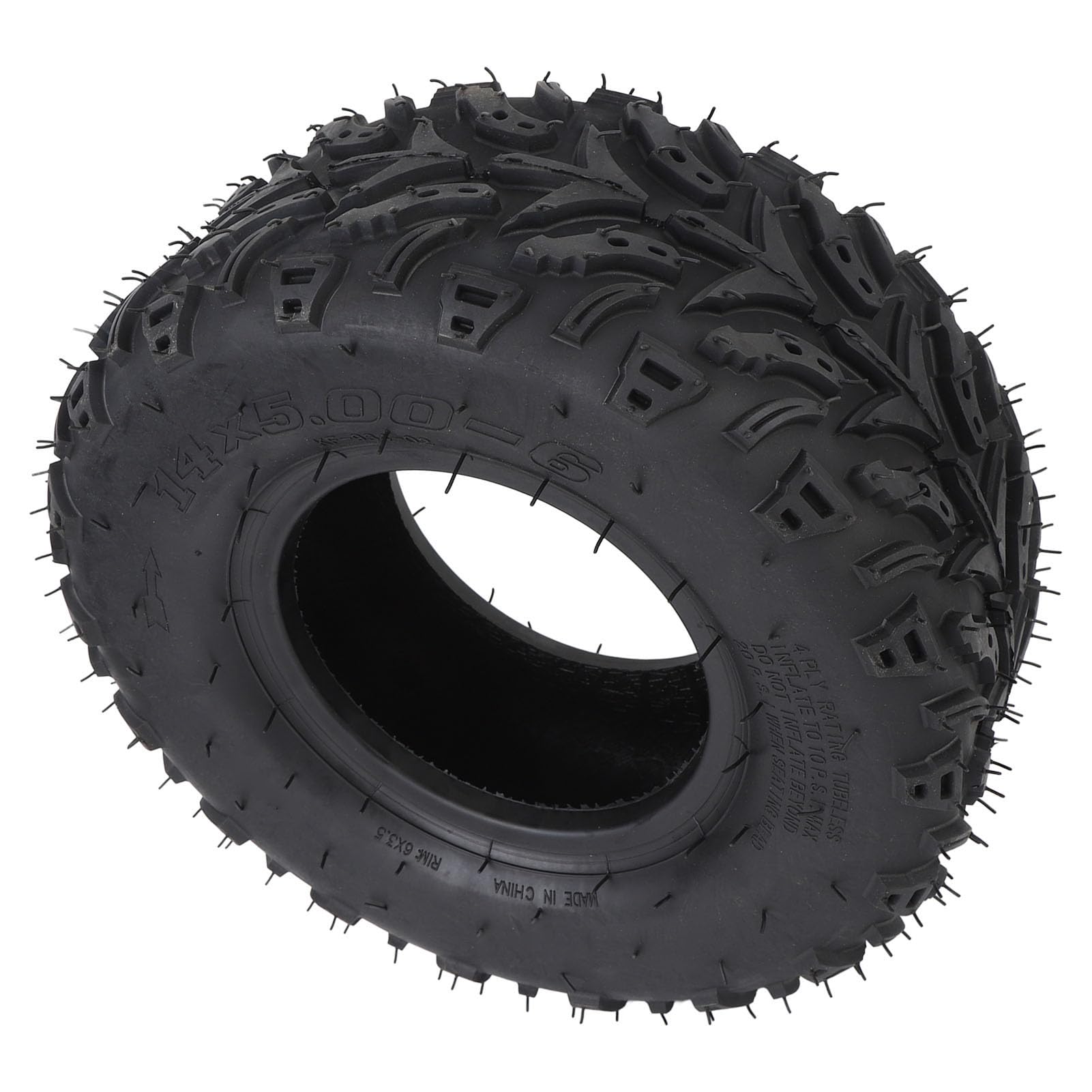 Pneumatico 14x5.00-6 Ruota Anteriore con Cerchione in Gomma Tubeless per ATV Quad Off Road Go Kart Cart Mini Bike