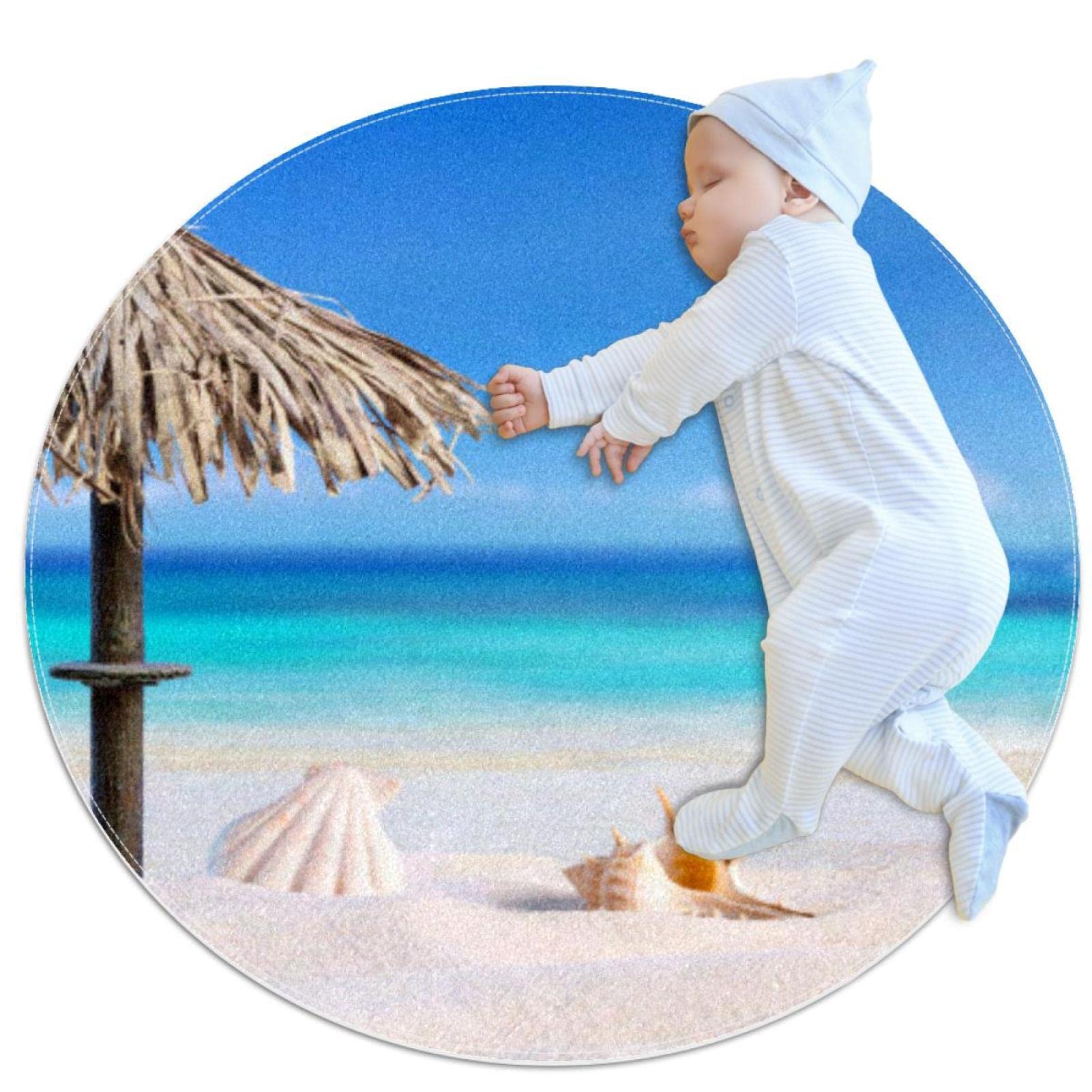 Tapis rond lavable pour buanderie et chambre enfant JDEZ