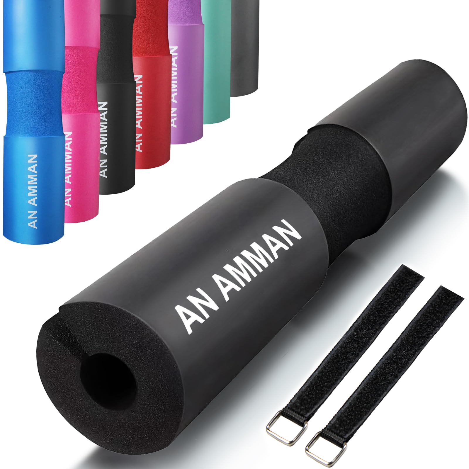 Barbell Pad for Squat, Hip Thrust - Perfect for Gym Workout Smith Machine Thruster Weightlifting - Relieves Neck and Shoulder Pain - Thick Foam Cushion AM001PT