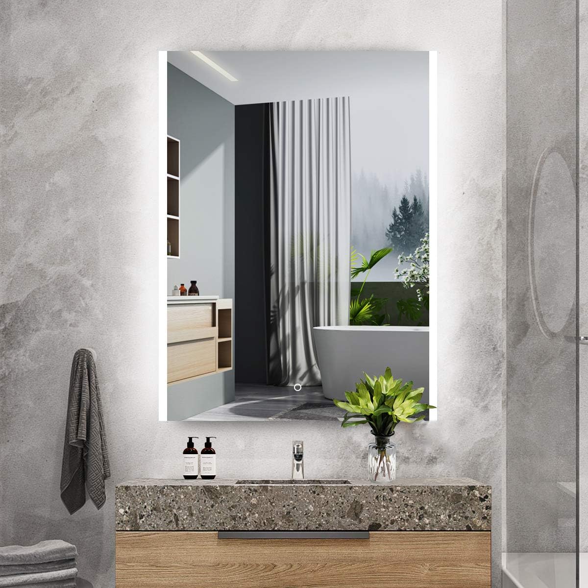 S'bagno 600 x 800 mm Illuminated LED Bathroom Mirror, with built-in ...
