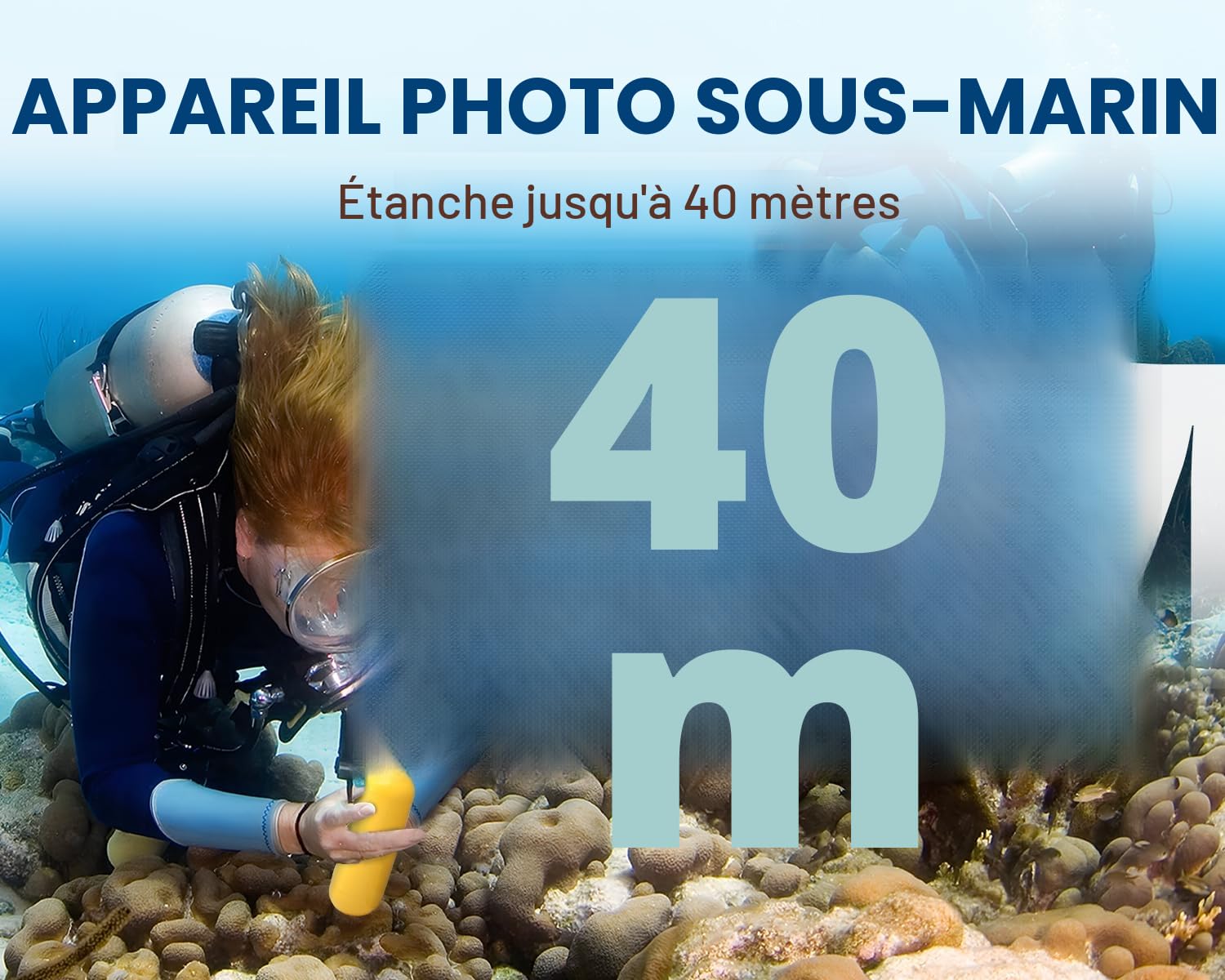 Caméra Sport 4K60FPS 48MP Écran Tactile 64GB Carte 40M Étanche EIS 170° WiFi Télécommande 2x1350mAh