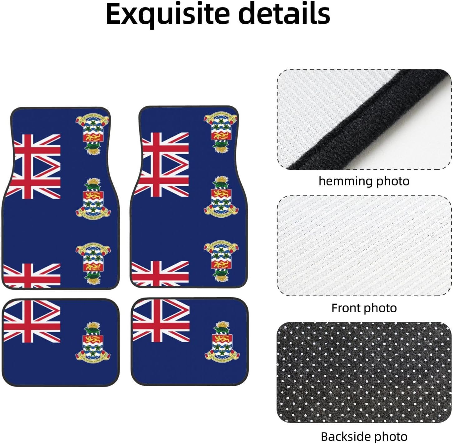 Flag of the Cayman Islands Patterned car mats 4-piece set | For cars/SUVs/trucks | Firm fit without displacement