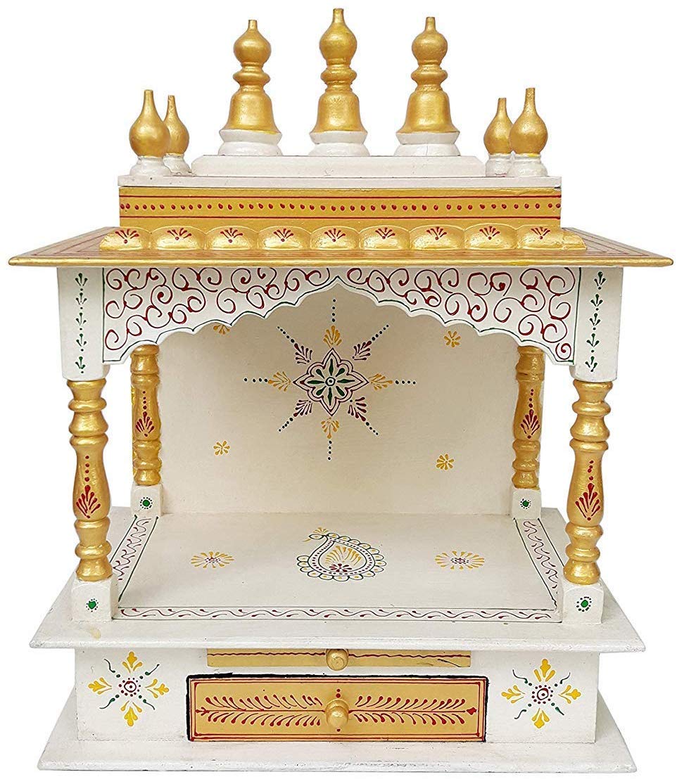 Kamdhenu art and craft Wooden Religious Home Temple (18 x 12 x 24 inch, Multicolour)