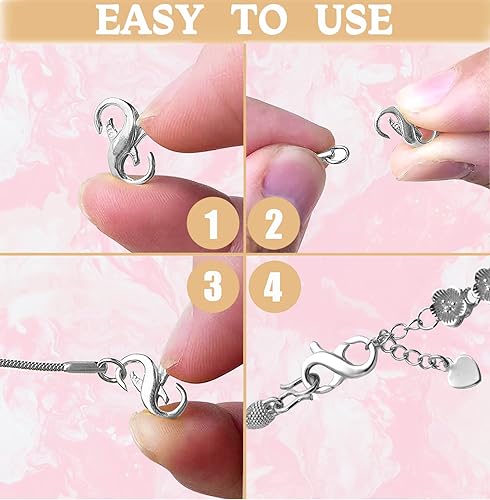 Miniatura 4 de Dailyacc S925 - Cierre de langosta de doble apertura de plata de ley y oro cierre extensor para joyas de bricolaje