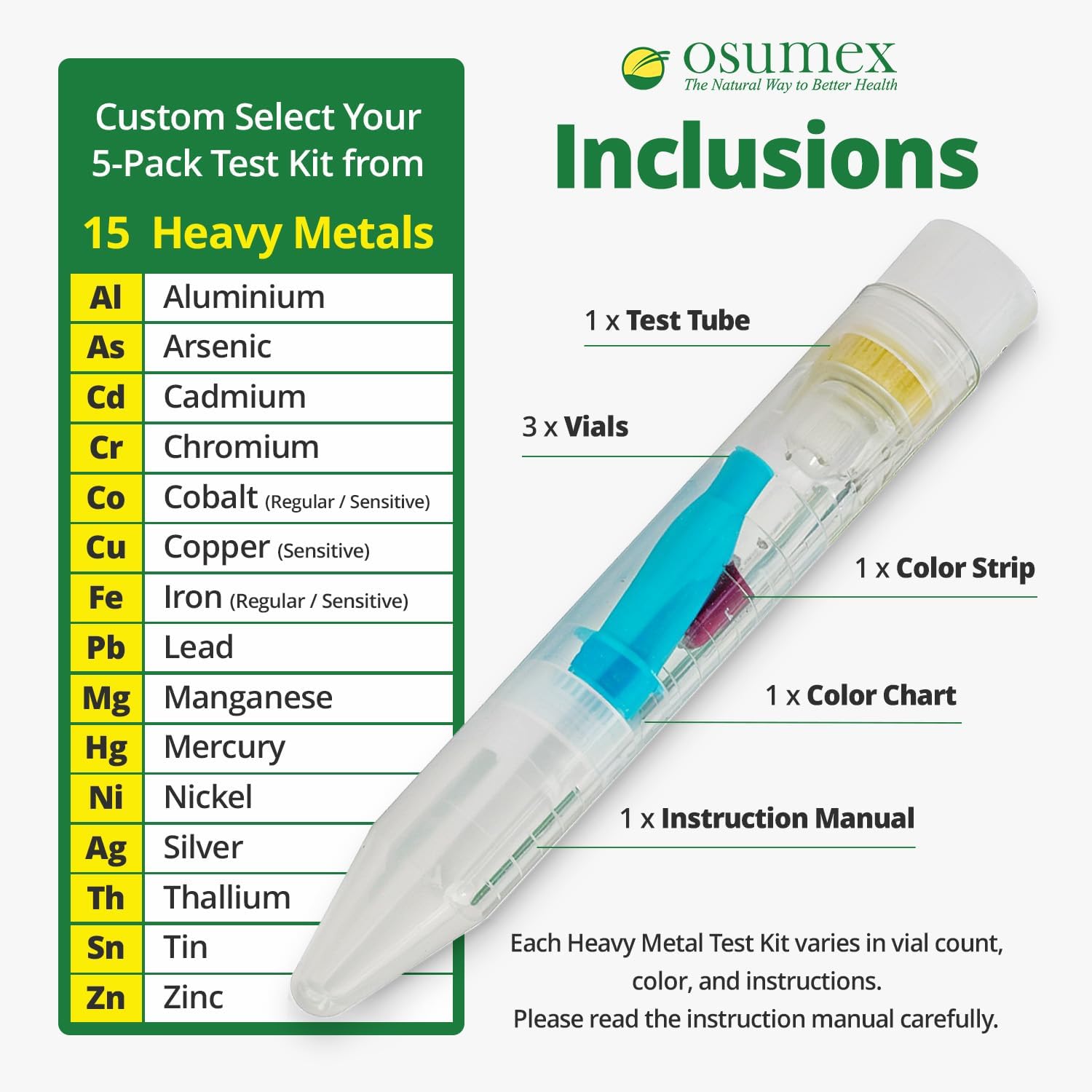 Heavy Metal Test Kit for Humans 5 Pack Heavy Metals Test – At Home Heavy Metal Urine Test Kit, Mercury Test Kit for Humans, Arsenic Testing Kit Cadmium Tester with Option to Choose Other Metals