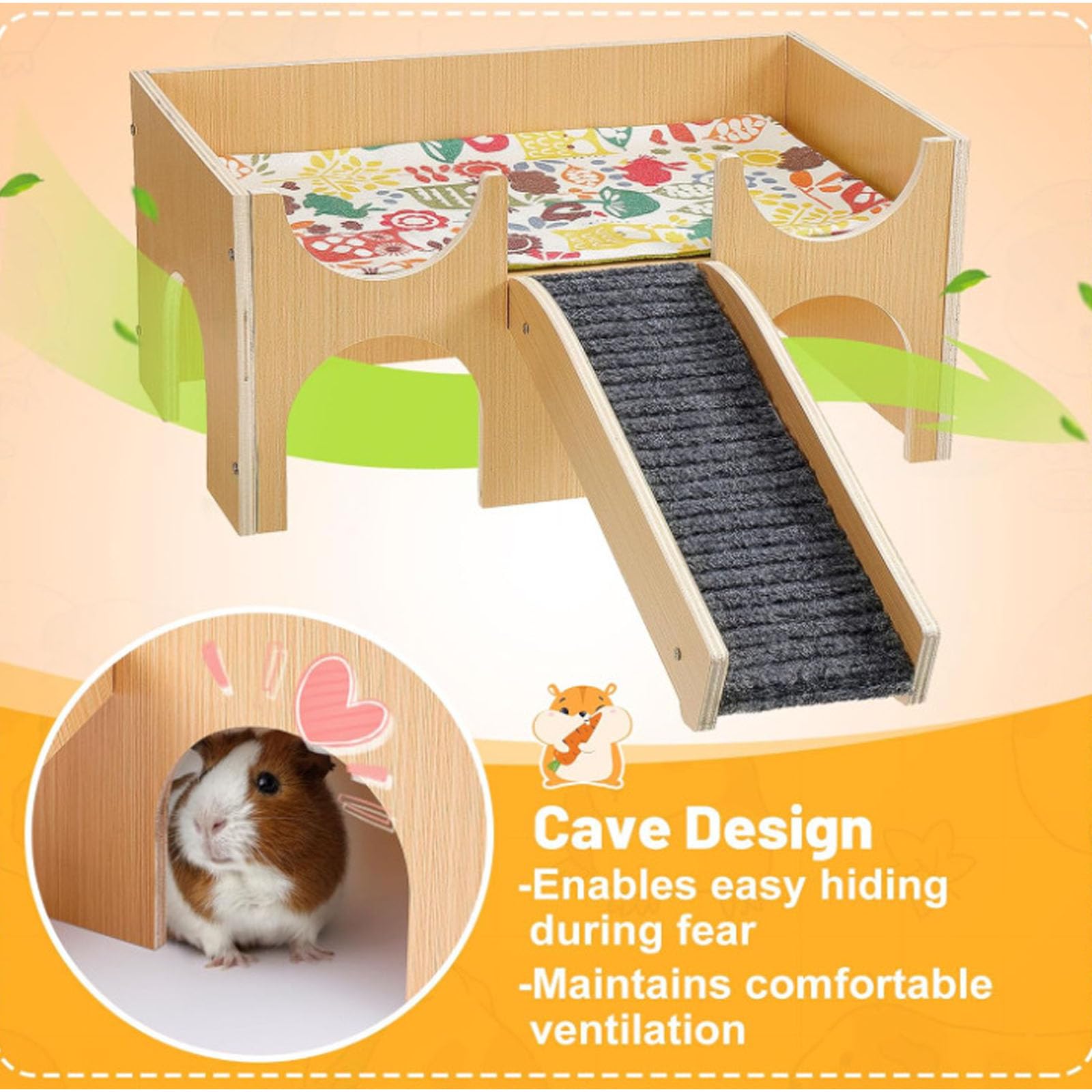 Spielzeugset Regenbogen, Hamsterversteck, Schaukel und Wippe, Haustier Sportspielzeug, Zugang Hamsterkäfig, Haustierlebensraum aus Holz