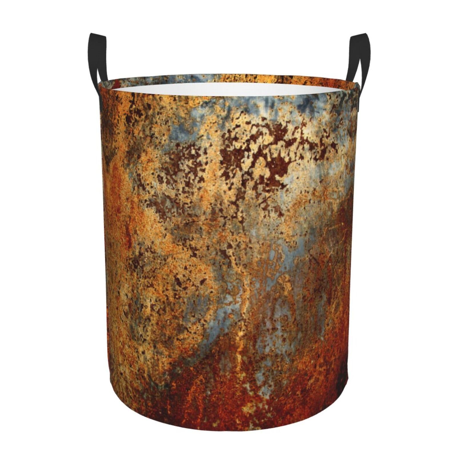 Laundry Basket Rust Laundry Hamper Waterproof Idea Hampers Large Collapsible Baskets with Handle Suitable for Bedroom Bathroom Utility Room Kitchen