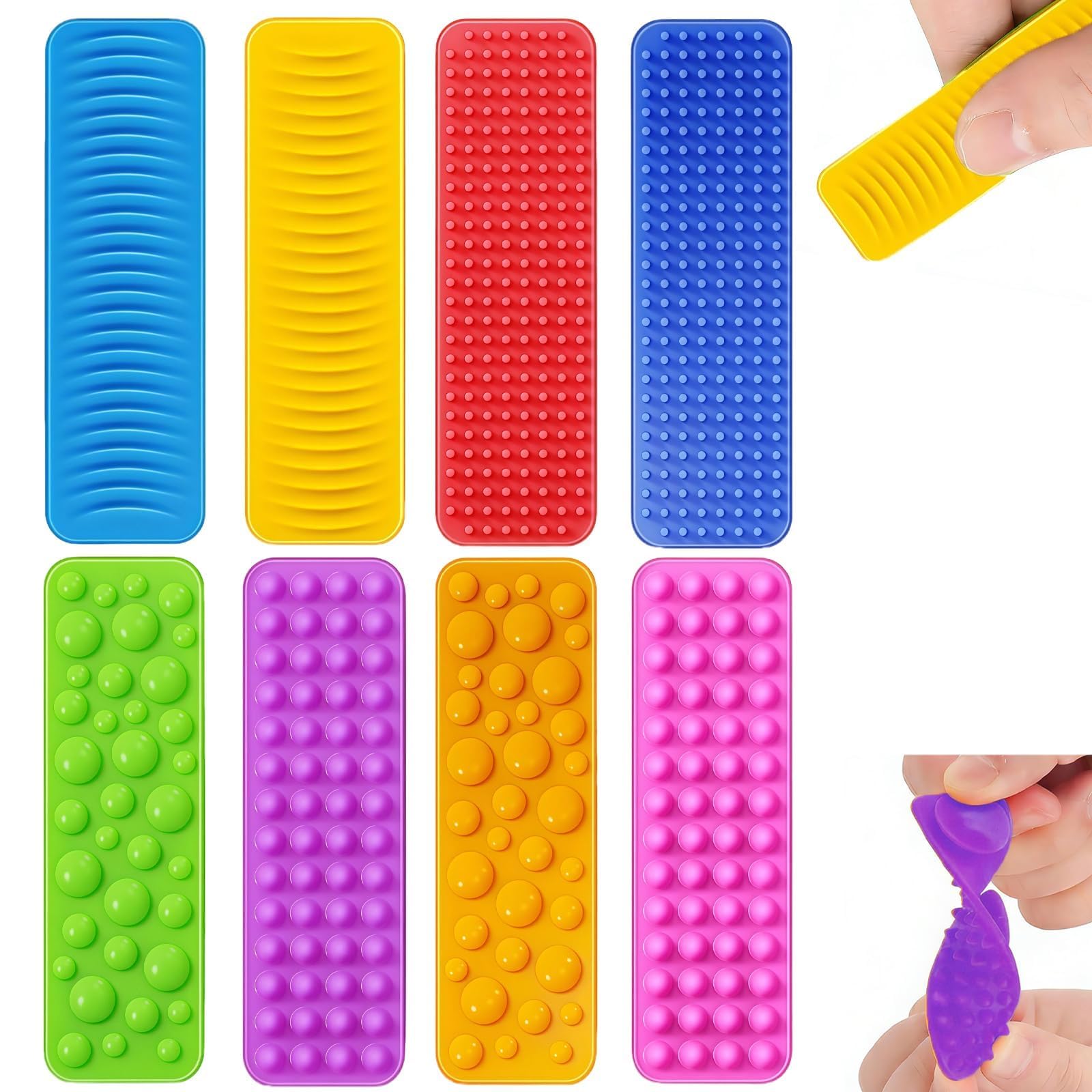 8 PCS Sensory Stones, Sensory Fidget Toys with Worry Stones Random Color, Fidgets Toys Anxiety Relief Stress Fidget Box Stress Toyss Calms for Anxiety (for Age 15+)