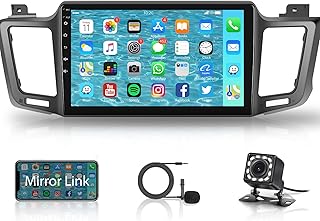 with Protocol Rimoody for Toyota RAV4 2013-2019 Android Car Radio, 10.1 inch Touch Screen Car Stereo with GPS Bluetooth WiFi FM Mirror Link + Backup Camera