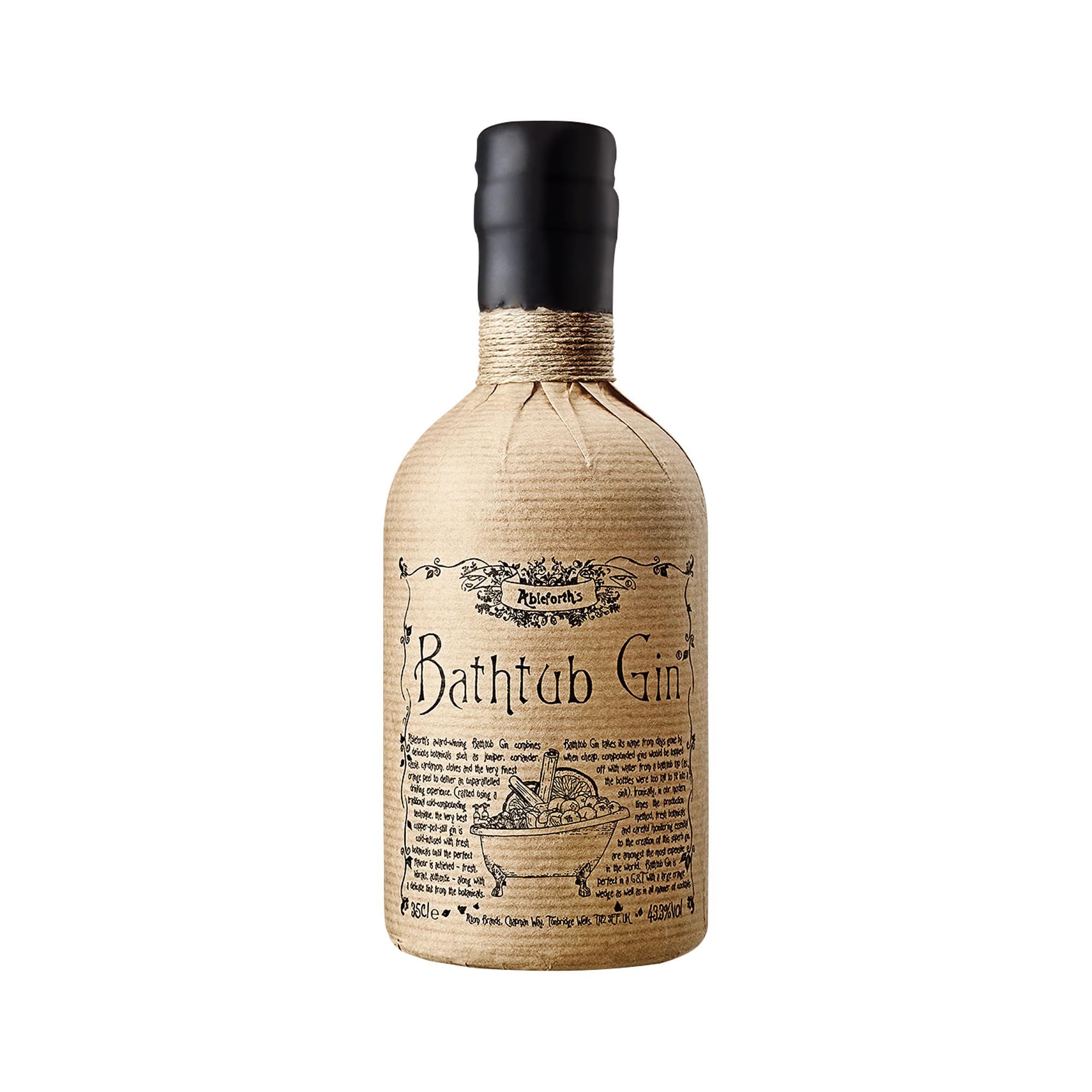 Bathtub Gin, 35cl - Double-Infused 43.3 Percent ABV Craft Gin with Orange Blossom, Cardamom and Cinnamon Notes - Hand-Crafted British Gin