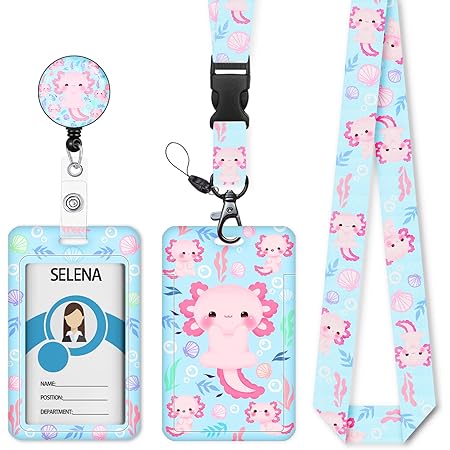 Buy Axolotl ID Badge Holder Cute Lanyards Keychain Lanyard Lanyards For - View #5