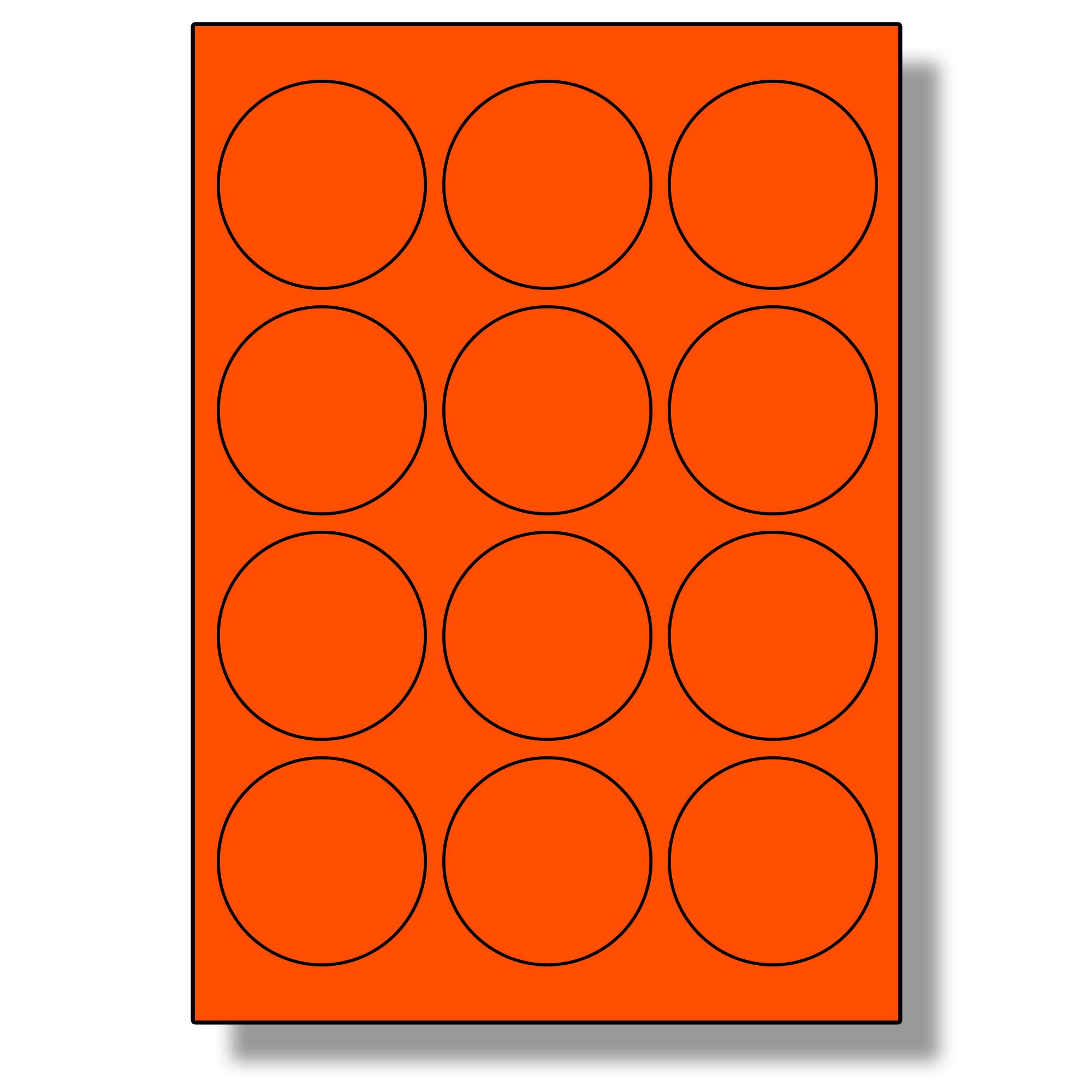 Label Planet® 12 Per Page/Sheet, 500 Sheets (6000 RED Round Sticky Labels), Matt Permanent A4 Circular Coloured Pricing Stickers, LP12/63RC, 63.5MM Diameter Circles, for All Uses — image 1