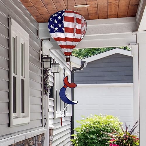 Miniatura 2 de Briarwood Lane Globo de aire caliente de lujo con bandera estadounidense patriótico para todos los días, 54 pulgadas de largo