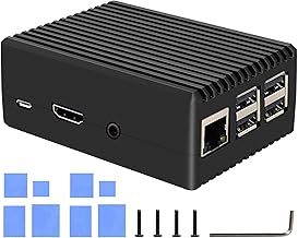 Geekworm, Heat Dissipation Case for Raspberry Pi 3B+/3B, Aluminum Alloy Passive Cooling Housing (P252)
