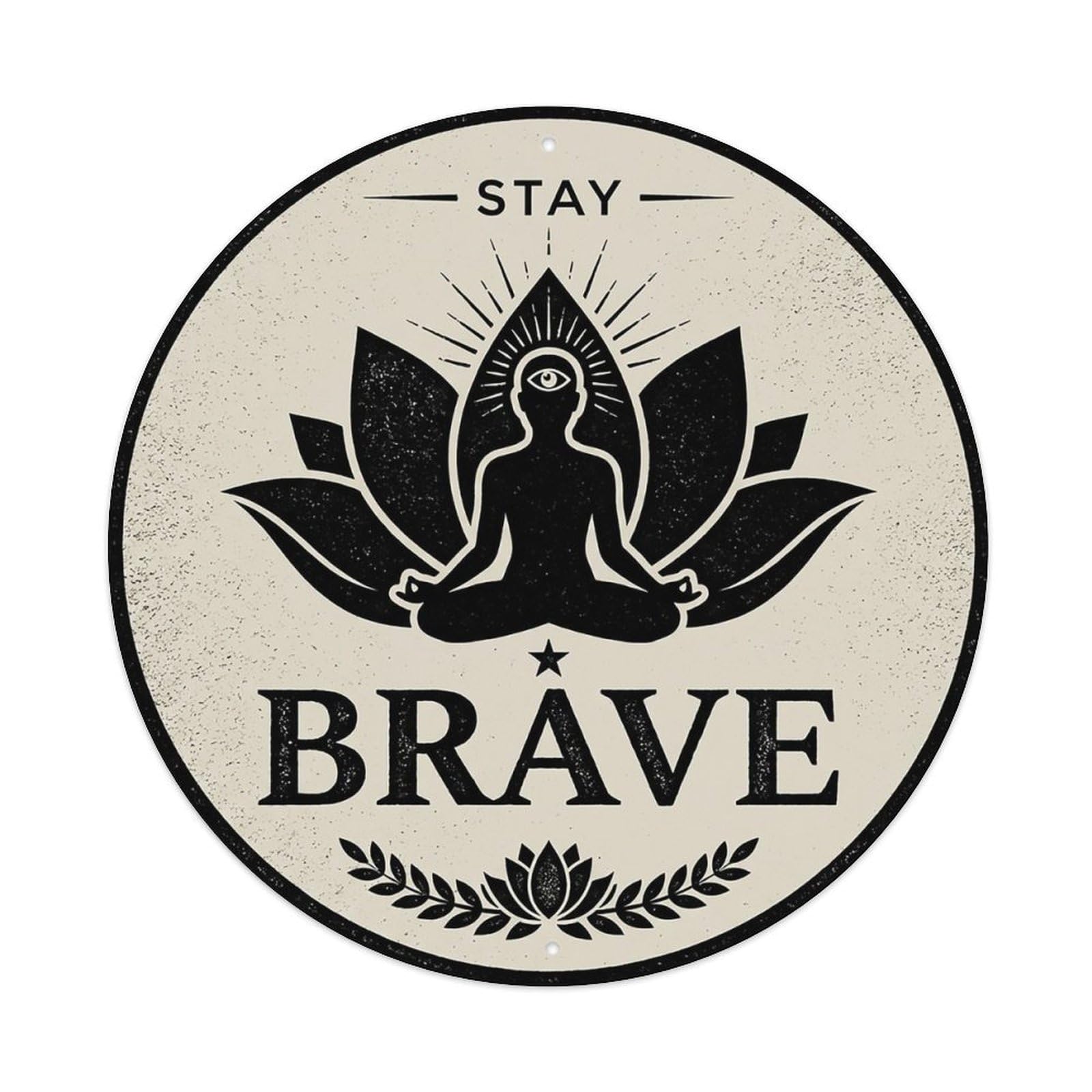 Zen Flower Meditation Den Brave Metal Tin Sign