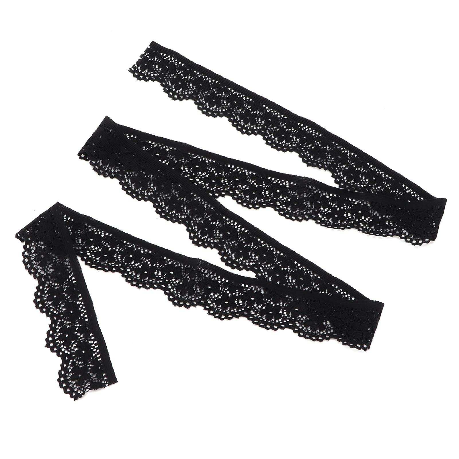 Hapivida Black Lace Ribbon 2.5Cm Wide 10 Yards Lace Flower Decoration Ribbon Suitable For Gift Packaging Jewelry Design