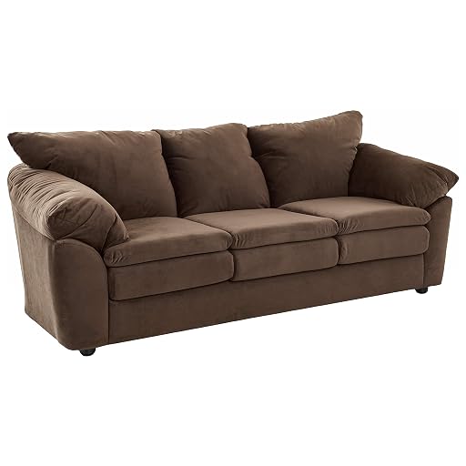 Ravenna Home Darian Oversized Pillow Sofa in Brown