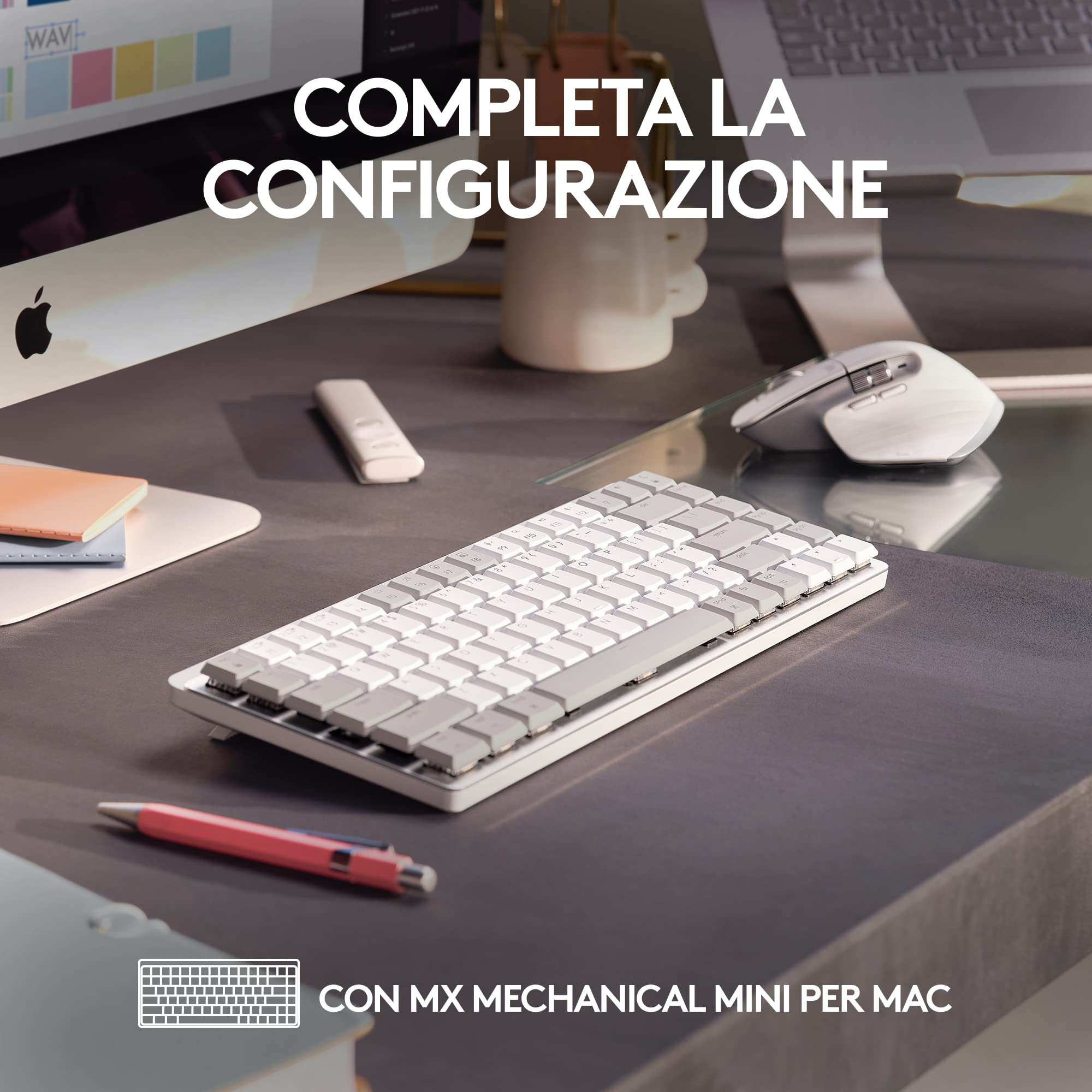 Logitech MX Master 3S per Mac - Mouse Bluetooth Wireless | Scorrimento Ultraveloce, Ergo, 8K DPI, Click Silenziosi, Tracciamento su Vetro, USB-C, Apple, iPad - Pale Grey